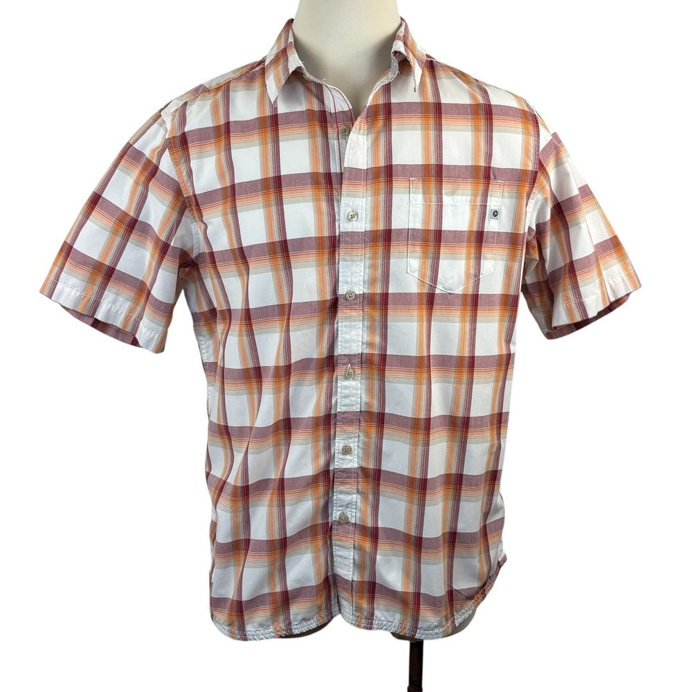 Marmot Men's Plaid Short‎ Sleeve Button Up Shirt Size XL Organic Cotton Blend